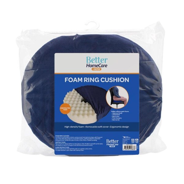 Better Home Care Now Foam Ring Donut Support Cushion with Washable Cover 38 x 44 x 10cm