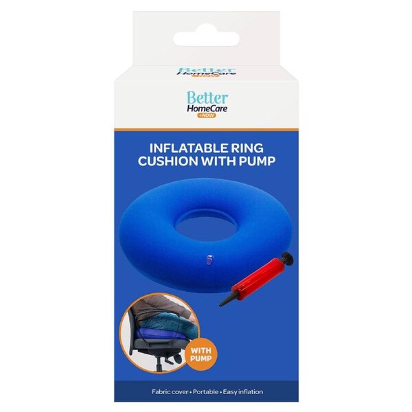 Better Home Care Now Pressure Relief Inflatable Ring Cushion 34cm With Pump