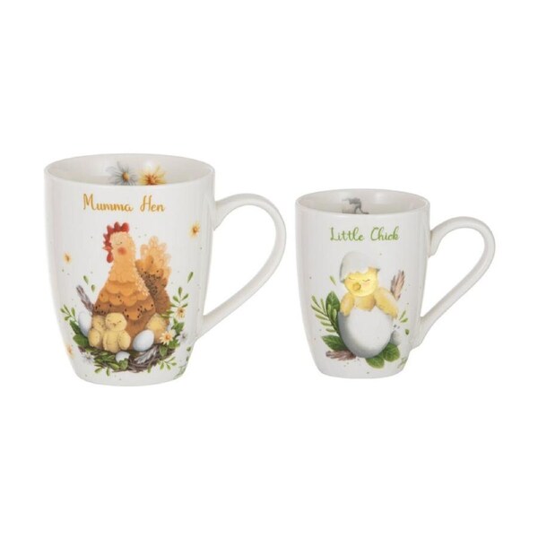 2pc Ashdene Mini Me Mother Beverage Hen/Chick Coffee Mug Gift Drinkware Set