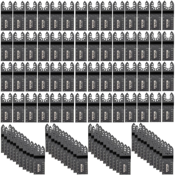 100PCS Oscillating Saw Blades, Quick Release Multitool Blades Kit, HCS Tool Blades for Wood Plastic, Compatible with Dewalt Dremel Fein Worx Bosch Makita