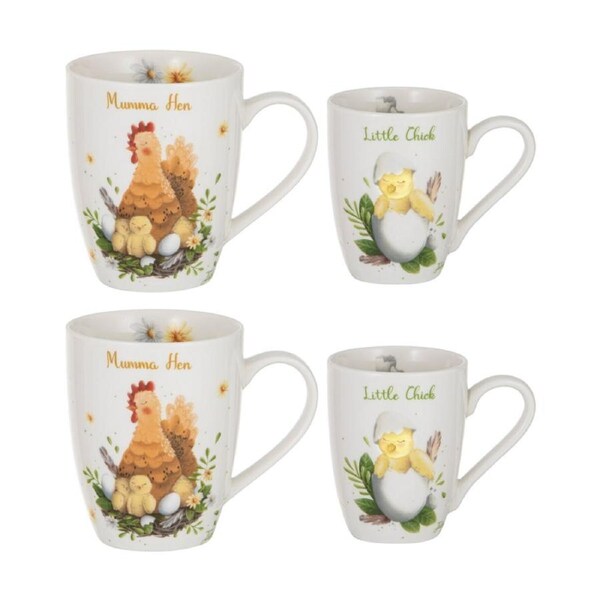 2x 2pc Ashdene Mini Me Mother Beverage Hen/Chick Coffee Mug Gift Drinkware Set
