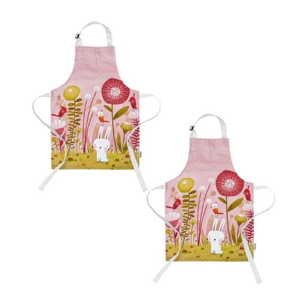 2PK Ashdene Playful Bunnies Kids/Child Cooking/Crafting Adjustable Apron 40x55cm