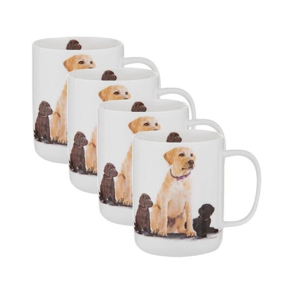 4PK Ashdene Puppy Love Labrador Drinking Beverage Coffee/Tea Mug/Cup 11.5x8cm