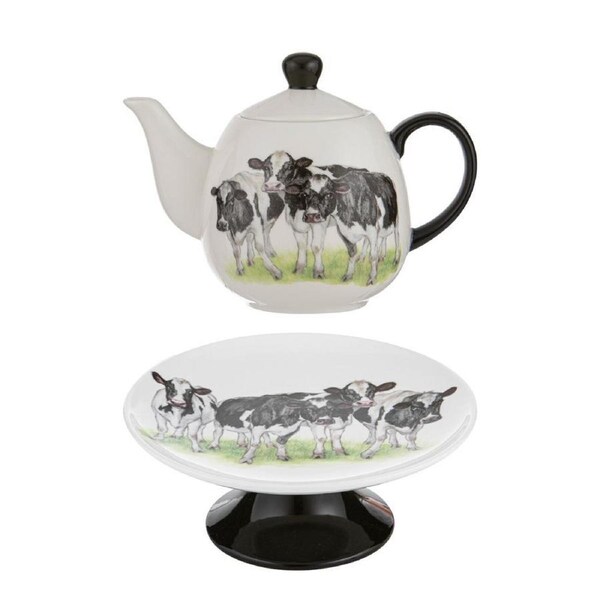 Ashdene Meet The Girls 700ml Teapot w/ Infuser & Cake Stand 23/20cm Combo Set