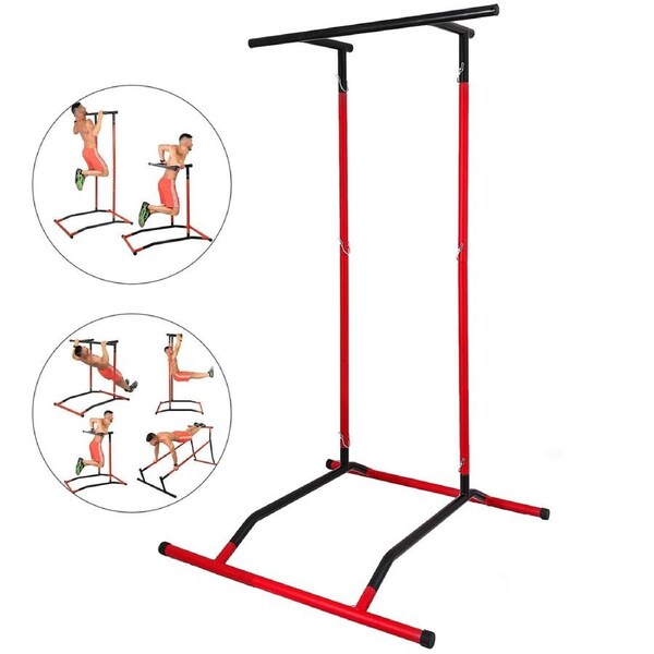 Portable Pull Up Dip Station Power Tower Gym Bar Stretch Workout Multi Function