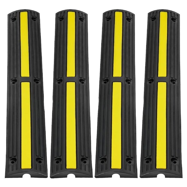 4 PCs 39'' Cable Protector Ramp 18000 lbs Speed Bump Floor Cable Protector