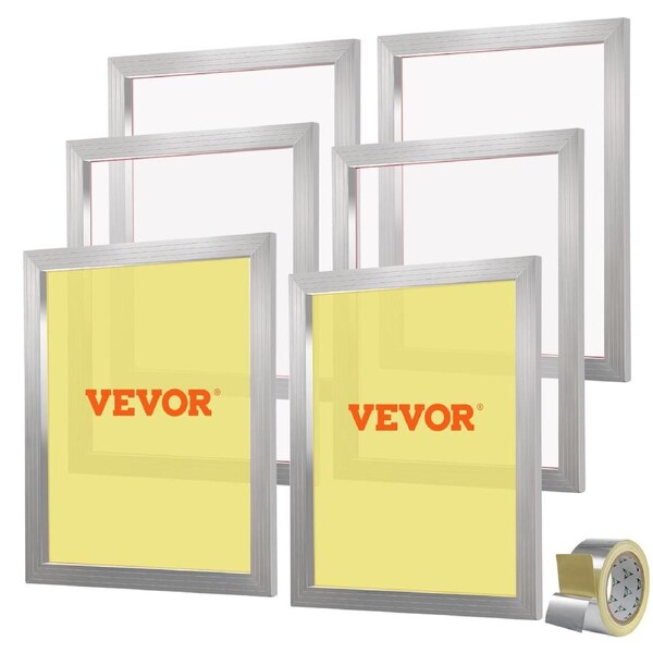 Screen Printing Kit Silk Screen Printing Frame 20x24in 110 Count Mesh 6pcs