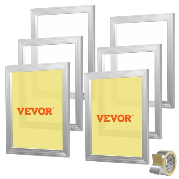 Screen Printing Kit Silk Screen Printing Frame 16x20in 110 Count Mesh 6pcs