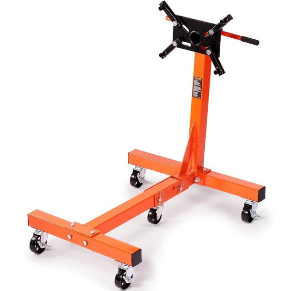 Engine Stand 1500LBS Folding Motor Hoist Dolly w/ Adjustable Mounting Head