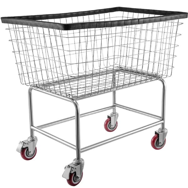 Wire Laundry Cart Wire Laundry Basket 4.5 Bushel Heavy Duty w/ 5'' Wheels