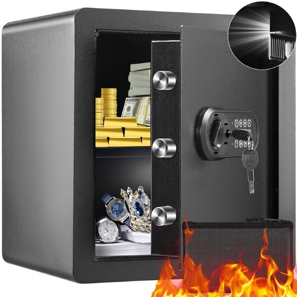 Safe 1.8 Cubic Feet Home Safe Steel for Cash Gold 15.75x13x16.9 inch