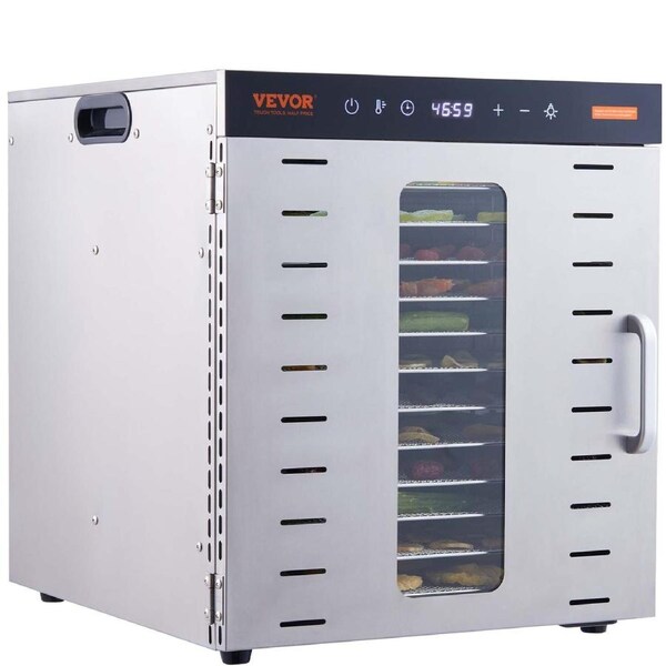 10 Trays Food Dehydrator Machine Stainless Steel 1000W Jerky Fruit Drying