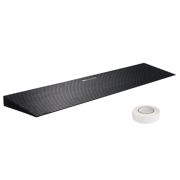 4 cm Rise Cuttable Threshold Ramp for Sweeping Robot, 90 cm Wide Natural Rubber Wheelchair Ramp, Non-Slip Solid Rubber Ramp with Double-Sided Tape for Doorways, Driveways, Bathroom, Smooth