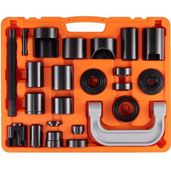 Ball Joint Press Kit, 25 pcsTool Kit, C-press Ball joint Remove and Install Tools, for Most 2WD and 4WD Cars, Heavy Duty Ball Joint Repair Kit for Automotive