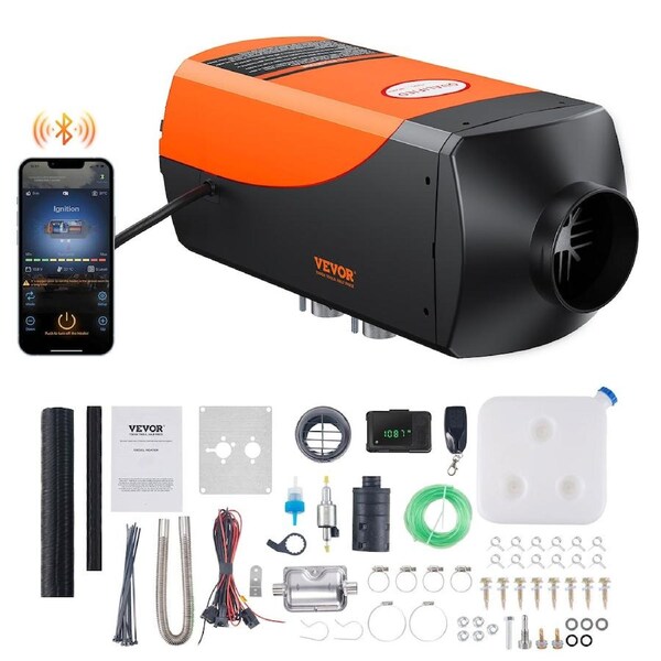 Bluetooth App Control Diesel Air Heater, 12V 5KW Diesel Heater with Automatic Altitude Adjustment, Remote Control and LCD, Diesel Parking Heater for RV Trailer Camper Van Boat And