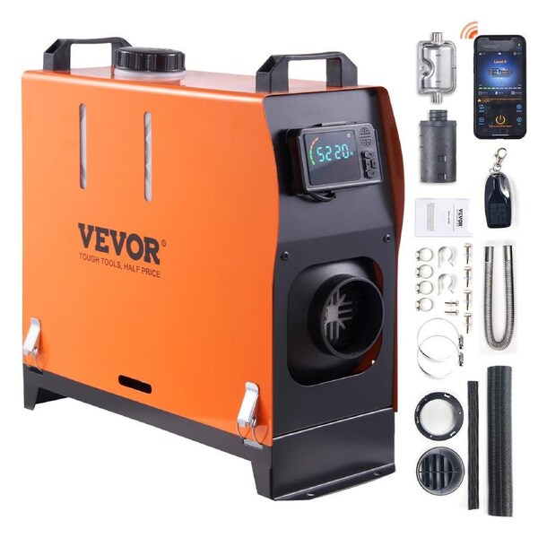 5 KW Diesel Air Heater, Bluetooth App Control All-on-one Diesel Heater with Automatic Altitude Adjustment, Remote Control and LCD, Portable Parking Heater for Home RV Trailer Camper Van