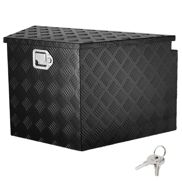 Trailer Tongue Box, Aluminum Alloy Diamond Plate Tongue Box Tool Chest, Heavy Duty Trailer Box Storage with Lock and Keys, Utility Trailer Tongue Box for Pickup Truck, RV,