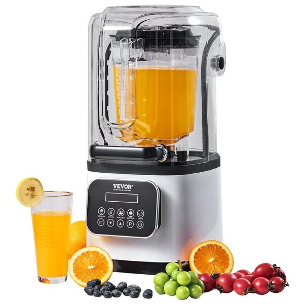 Professional Blender with Shield, Commercial Countertop Blenders, 2L Jar Blender Combo, Stainless Steel 9 Speed & 5 Functions Blender, for Shakes, Smoothies, Peree, and Crush Ice,