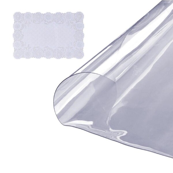 Clear Table Cover Protector, 48 inch/1230 mm Round Table Cover, 1.5 mm Thick PVC Plastic Tablecloth, Waterproof Desktop Protector for Writing Desk, Coffee Table, Dining Room