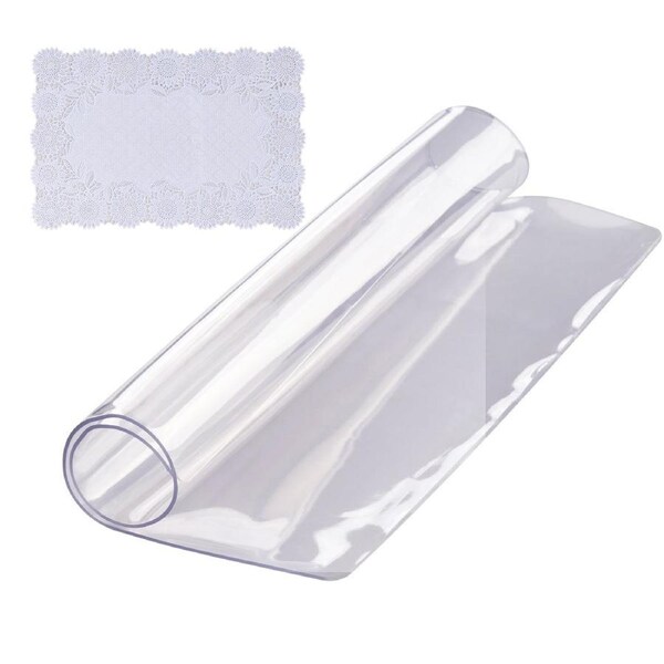 Clear Table Cover Protector, 12" x12"/305 x 305 mm Table Cover, 1.5 mm Thick PVC Plastic Tablecloth, Waterproof Desktop Protector for Writing Desk, Coffee Table, Dining Room