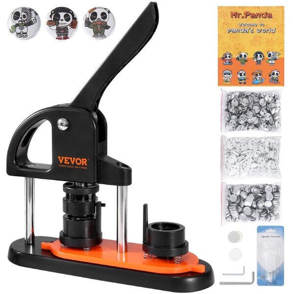 Button Maker Machine, 0.98 inch/25mm Pin Maker, Installation-Free Badge Punch Press Kit, Children DIY Gifts Button Making Supplies with 500pcs Button Parts, Circle Cutter, Magic