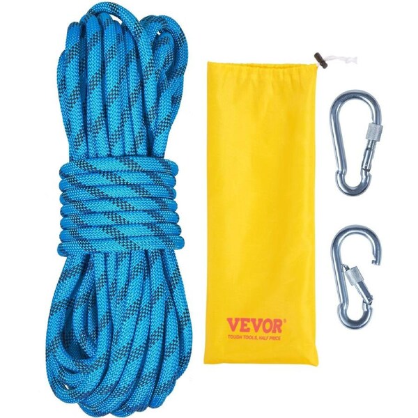 Static Climbing Rope 96 ft Outdoor Rock Climbing Rope 0.4'' /10mm 26KN