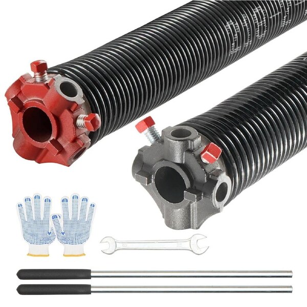 Garage Door Torsion Springs Pair of 0.218 x 2 x 23inch with Winding Bars