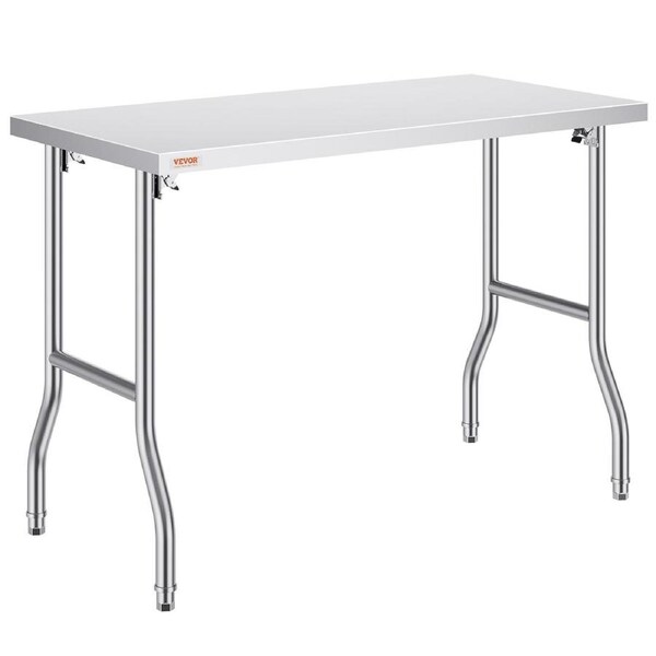 Stainless Steel Kitchen Bench Folding Commercial Prep Table 1220x610 mm