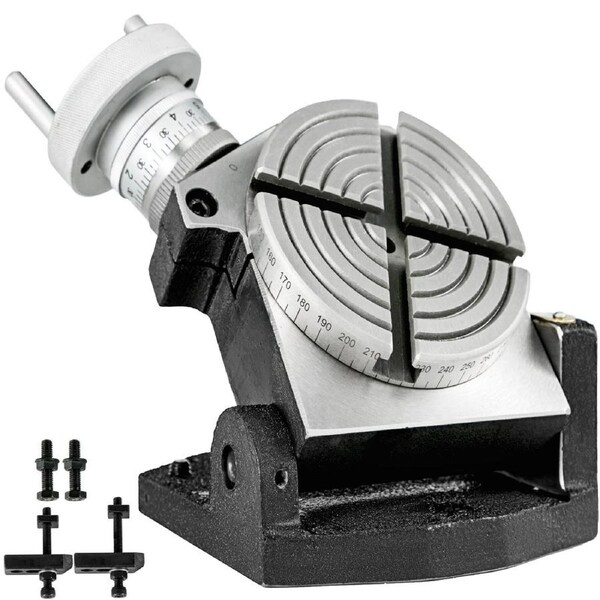Rotary Table 4 INCH/100 MM Horizontal Vertical Rotary Table 4-Slot Rotary Table for Milling Machine MT-2 Rotary Table for Milling 360 Degrees Precision Rotary Table for Milling Drilling