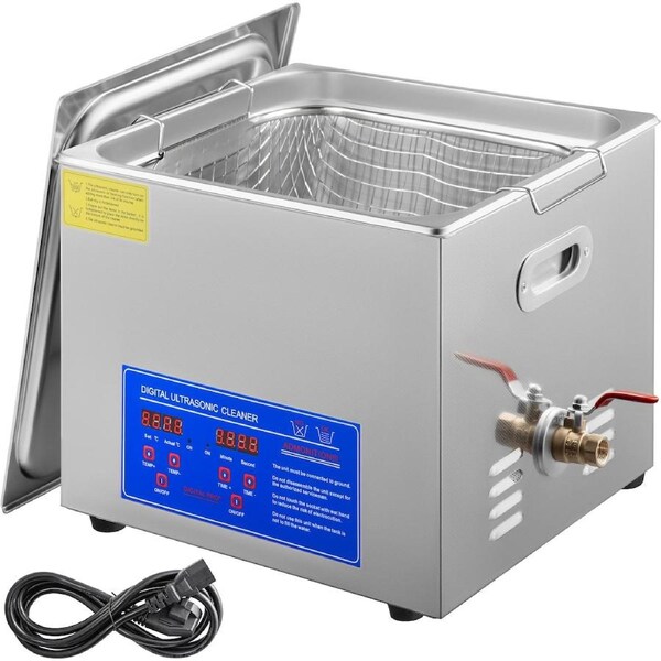 Powerful Stainless Steel 13.5-15 L Liters Ultrasonic Cleaner 360W Digital Heater Timer