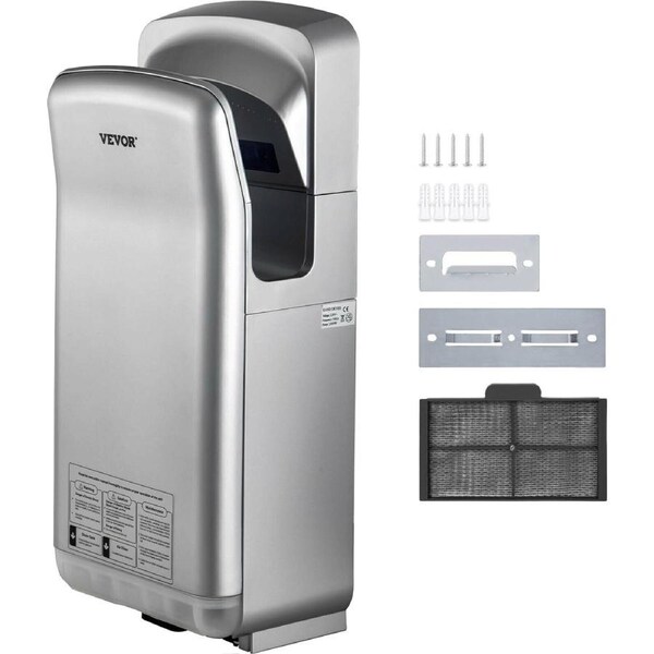 Jet Hand Dryer Blade Hand Dryer Automatic High Speed for Washroom Silver