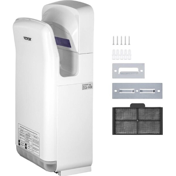 Jet Hand Dryer Blade Hand Dryer Automatic High Speed for Washroom White