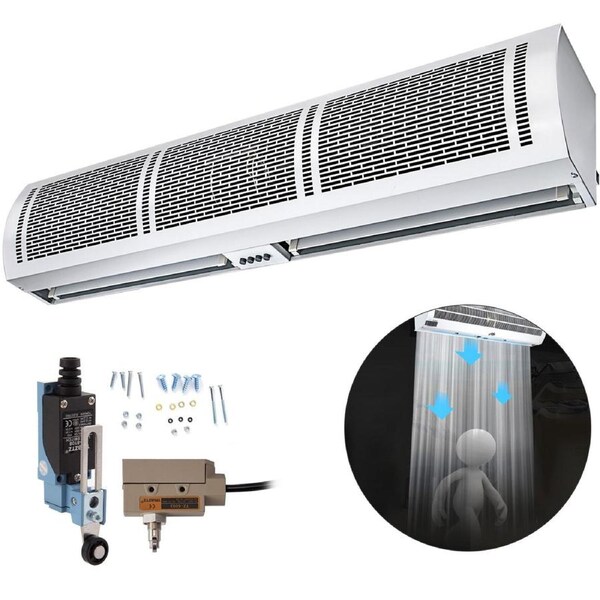 Air Curtain, 1.2m Electric Wind Curtain with Limit Switch, Max. 2204 CFM Air Flow, 3 Speeds Control Commercial Indoor Air Curtain, Ideal for Shops,