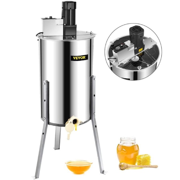 3/6 Frame Electric Honey Extractor Beekeeping Stainless Steel W/ 3 Legs