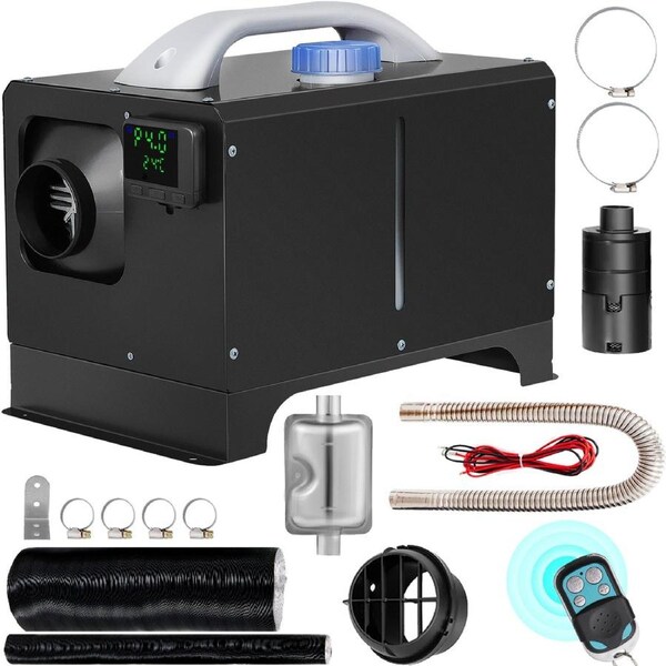 Diesel Air Heater 8KW, All in One 12V Truck Heater, Parking Heater with Black LCD, Remote Control, Fast Heating Diesel Heater for RV Truck, Boat, Bus, Car Trailer,