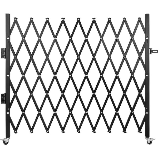 Single Folding Security Gate, 85" H x 95" W Folding Door Gate, Steel Accordion Security Gate, Flexible Expanding Security Gate, 360° Rolling Barricade Gate, Scissor Gate/Door with