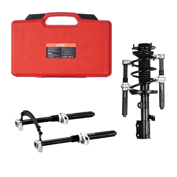 Coil Spring Compressor Tool, 2 pcs Heavy Duty Macpherson Strut Spring Compressor Set, 2646 lbs Strut Spring Compressor with Safety Bracket and Carrying Case, for Car Truck ATV