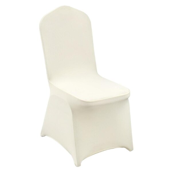 Stretch Spandex Folding Chair Covers, Universal Fitted Chair Cover, Removable Washable Protective Slipcovers, for Wedding, Holiday, Banquet, Party, Celebration, Dining (100PCS Ivory