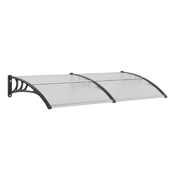 Window Door Awning Canopy 965 x 1987 mm, UPF 50+ Polycarbonate Entry Door Outdoor Window Awning Exterior, Front Door Overhang Awning for Sun Shutter, UV, Rain, Snow Protection, Hollow