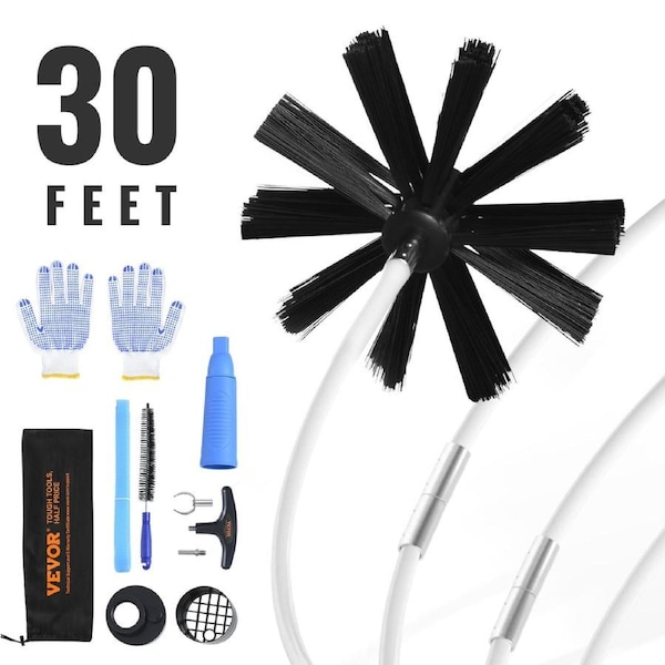 914.4CM Dryer Vent Cleaner Kit, 22 Pieces Duct Cleaning Brush, Reinforced Nylon Dryer Vent Brush with Complete Accessories, Dryer Cleaning Kit with Flexible Lint Trap Brush, Clamp
