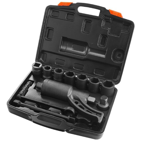 Torque Multiplier, Heavy Duty Torque Multiplier Wrench Set, 1 Inch Drive Lug Nut Wrench Torque Multiplier, 1:58 4800N.m Lug Nut Remover, with 8 Sockets and Storage Case for Truck Trailer