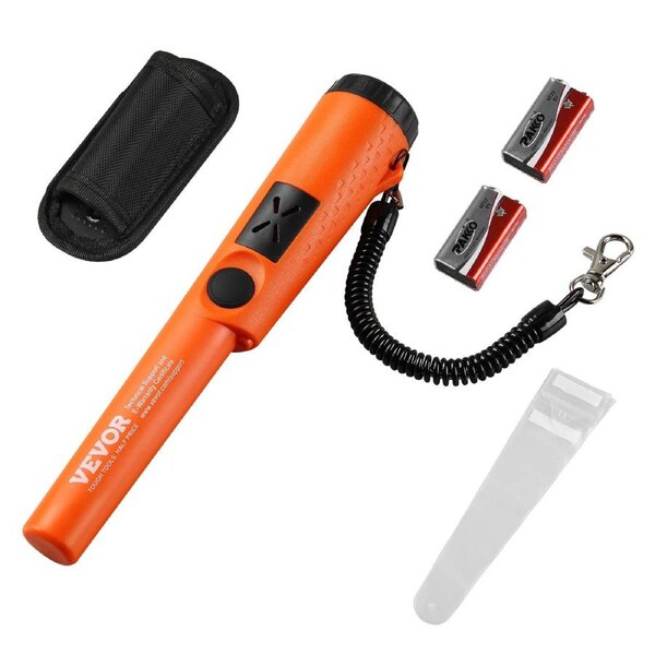 Metal Detector Pinpointer, Partial Waterproof Handheld Pin Pointer Wand, 5 cm Detection Depth, 3 Modes, Treasure Hunting Probe with Holster, Waterproof Bag and 9V Battery, for Adults and