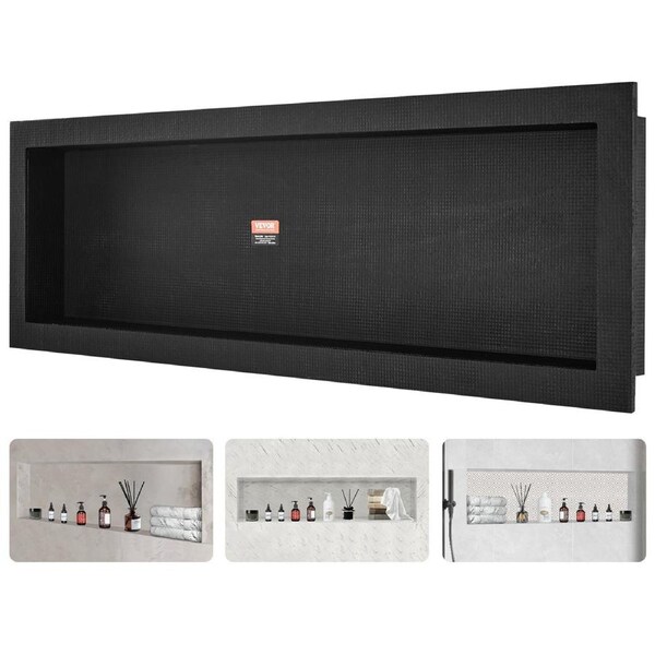 Shower Niche Ready for Tile 40.64 x 127 cm, 16 x 50 inch, Single Shelf Organizer, Square Corners Wall-inserted Niche Recessed, Sealed Protection Modern Soap Storage Niche for Shower Bathroom,