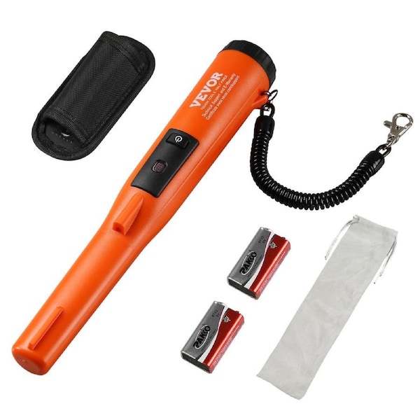 Metal Detector Pinpointer, IP68 Fully Waterproof Handheld Pin Pointer Wand, 11.4 cm Detection Depth, 3 Modes, Professional Treasure Hunting Probe with Holster and 9V Battery, for Adults and