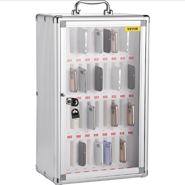 Cell Phones Storage Cabinet Clear Pocket Chart Storage Locker Box 36 Slots