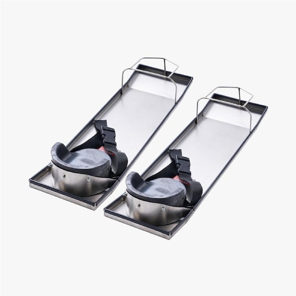Concrete Knee Boards Slider Knee Boards 711 x 203mm Kneeler Board Stainless Steel Kneedboards Concrete Sliders Pair Moving Sliders with Concrete Knee Pads & Board Straps for Concrete