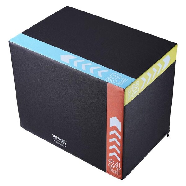 3 in 1 Plyometric Jump Box, 30/24/20 Inch Foam Plyo Box, Platform & Jumping Agility Box, Anti-Slip Fitness Exercise Step Up Box for Home Gym Training, Conditioning Strength Training,