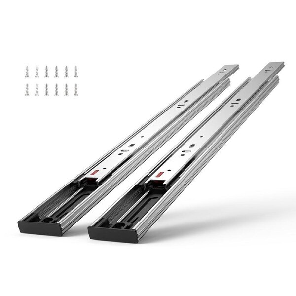 10 Pairs of 355.6mm Drawer Slides Side Mount Rails, Heavy Duty Full Extension Steel Track, Soft-Close Noiseless Guide Glides Cabinet Kitchen Runners with Ball Bearing, 100 Lbs Load