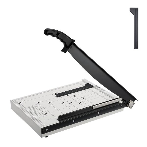 Paper Cutter, Guillotine Trimmer, 381 mm Cut Length, 16 Sheets Capacity, Heavy Duty Guillotine Paper Cutter with Guard Rail/Blade Lock for Cardstock/Cardboard, Paper Trimmer for Home