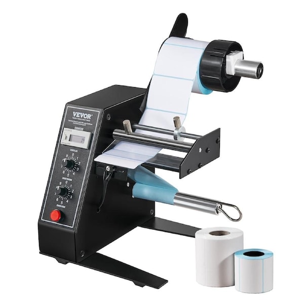 Automatic Label Dispenser, Width 15-125 mm, Length 3-150 mm, Automatic Label Stripper Label Separating Machine, Speed Adjustable Label Applicator, Auto Counting 0-999999 for Various Label